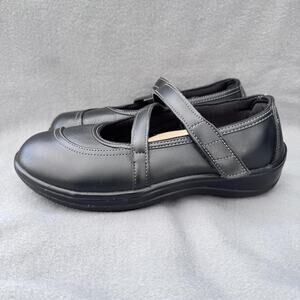 Orthofeet Shoes Womens Size 8.5 Medium Black Leather Upper Mary Jane Comfort
